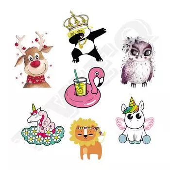 7 шт./лот наклейки с героями мультфильмов для детей, аксессуары «сделай сам», нетоксичные моющиеся патчи для теплопередачи