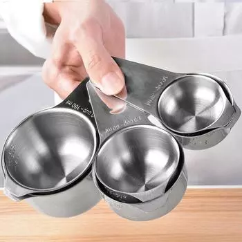 7 шт. мерных стаканов и ложек из нержавеющей стали, набор инструментов для выпечки со шкалой, кофейными зернами, мукой, зернами, серебряная кухонная мерная ложка