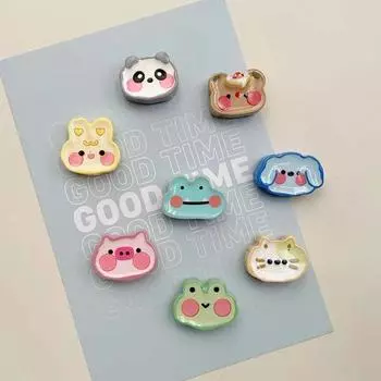 7 шт. Милый мини-магнит на холодильник с головой животного Кошка медведь лягушка декоративный магнит кроличья нора перфорированная доска детская наклейка для белой доски