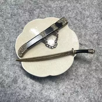 7 шт. Мини-меч с ножнами, китайский древний меч из цинкового сплава, Тан Хэндао, Хань, меч, модель оружия, брелок, кулон, аксессуары для косплея 7pcs