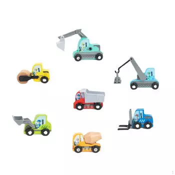 7 шт. Мини-строительные машины, игрушки-перевозчики, инженерный игровой набор, симулятор, мультфильм