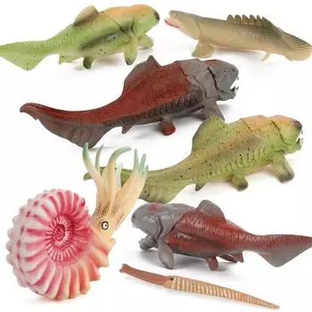 7 шт. морские фигурки пластиковые древние морские животные фигурки реалистичные попугай винт аммонит Даннс