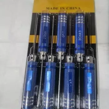 7 шт./набор инструментов для моделей самолетов с черной круглой ручкой 0 #+, 1 #-, 4.0,5.5, КОРОБКА, 1.5,2.0,2.5,3.0мм чёрный