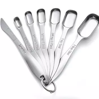 7 шт., набор мерных ложек, металлические мерные чашки из нержавеющей стали, набор ложек для специй, приправ, ложка, домашние кухонные гаджеты 7pcs