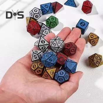 7 шт./набор винтажных многогранных игральных костей 4/6/8/10/12/20-гранные резные игральные кости акриловые игровые кости реквизит семейная вечеринка настольная игра предметы первой необходимости коллекция подарок белый