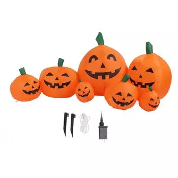 7 шт. надувная тыква на Хэллоуин со встроенными светодиодными огнями автоматическое надувание декоративный реквизит для
