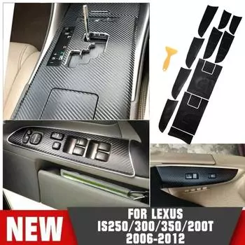 7 шт. наклеек для салона автомобиля LEXUS I 50 300 350 2012-2006 карбоновое волокно коробка переключения передач панель крышка отделка наклейка декор CHINA