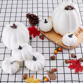 7 шт. осенние искусственные тыквенные статуи поддельные тыквенные настольные фигурки фермерские пенопластовые тыквы