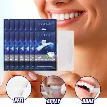 7 шт. пластырь для отбеливания зубов, нежный, простой в использовании, минималистичный, практичный, для удаления налета, полоска для отбеливания зубов для путешествий 7pcs