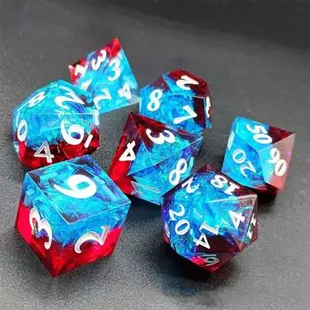 7 шт. подарок D6 D8 D10 D12 D20 кубики из смолы набор кубиков многогранные настольные игры аксессуар