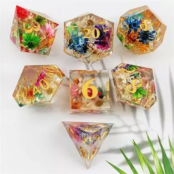 7 шт. подарок для D&d DND D6 D8 D10 D12 D20 кубики настольные игры аксессуары набор кубиков многогранники