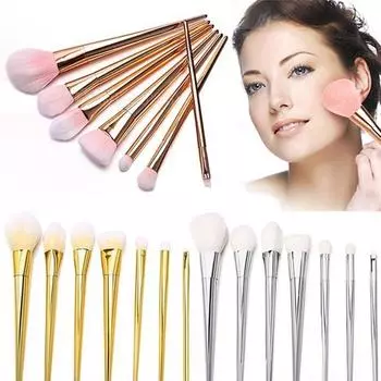 7 шт. профессиональные настоящие кисти, высокотехнологичные кисти для пинцелей, набор кистей для макияжа, кистей для макияжа Hgmz39d серебряный