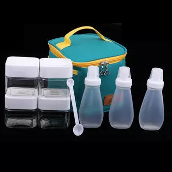 7 шт. прозрачные пластиковые контейнеры для специй, банки для специй, трав, соли и сахара, перца, растительное масло