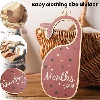 7 шт., разделитель для детского шкафа в форме кита, разделители размеров детской одежды, очаровательный деревянный органайзер для одежды в виде вешалки для дома 7pcs