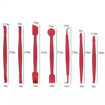 7 шт. резиновый скребок для оклеивания окон автомобиля виниловой пленкой, набор лезвий для оклеивания пленкой, набор для удаления льда, чистки, мытья, отламывающихся инструментов красный