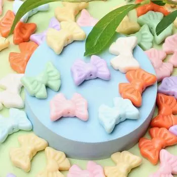 7 шт. россыпью бусины сплошного цвета бант для браслета серьги изготовление бисерных материалов 22,5*28 мм ювелирные изделия акрил DIY ювелирные аксессуары сердце фиолетовый