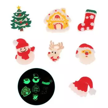 7 шт. Рождественские светящиеся подвески для обуви, милые мультяшные рождественские пряжки для обуви, украшения для обуви, аксессуары, рождественские подарки