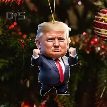 7 шт. рождественских украшений Трампа, 2D, плоские акриловые, мультяшные, подвесные украшения для рождественской елки, рюкзаки, подарки для поклонников Трампа 7pcs