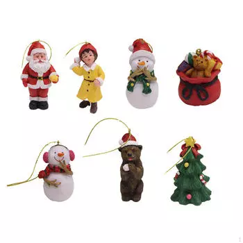 7 шт. Рождественский миниатюрный орнамент мультяшная кукла камин домашний микро пейзаж праздничный стол фермерский дом