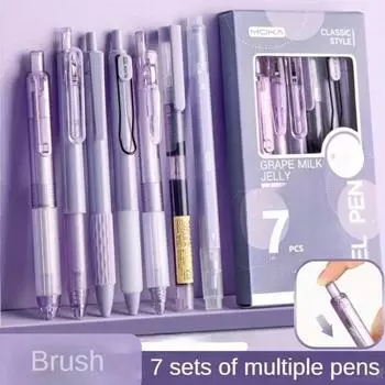 7 шт. ручек Kawaii с быстросохнущими чернилами, японские канцелярские принадлежности, набор ручек-маркеров, эстетические школьные принадлежности, шариковая ручка, обратно в школу