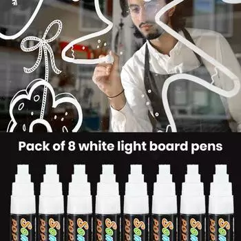7 шт., ручка для белой доски, белые жидкие меловые маркеры, гладкие чернила для письма, белый маркер для домашней школы Sets