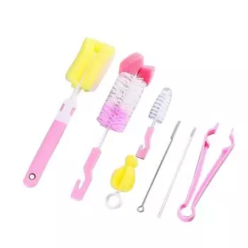 7 шт., щетка для чистки бутылочек, губка, щетка для чашки, щетка для рта, щетка для молока, соломенная щетка, чистящие средства для чашек синий