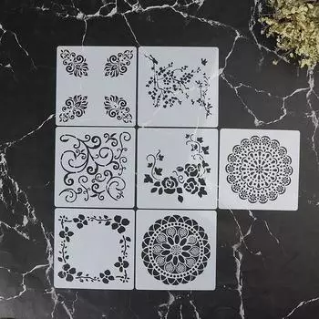 7 шт. шаблонов для тиснения в стиле скрапбукинга, трафаретов для настенной живописи