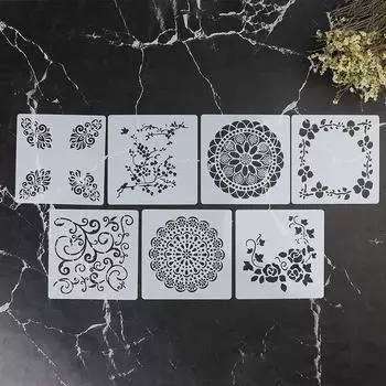 7 шт. шаблонов для тиснения в стиле скрапбукинга, трафаретов для настенной живописи