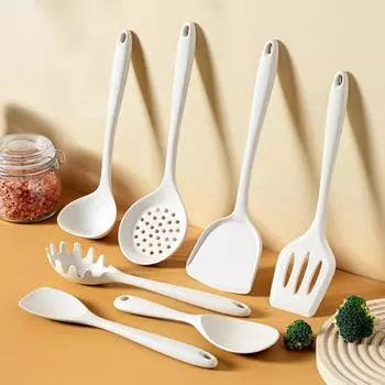 7 шт. силиконовые кухонные принадлежности, пищевая антипригарная лопатка для выпечки, силиконовая кисть для масла, венчик для яиц, зажим для еды, кухонные принадлежности, набор кухонных принадлежностей