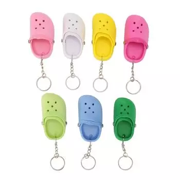 7 шт. силиконовые тапочки брелки милые мягкие сандалии с отверстиями брелок обувь брелки подвеска украшение