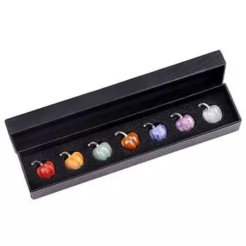 7 шт. Статуэтка из натурального камня, тыквы, украшение, украшение, домашний декор, мелкая мебель, ювелирные изделия, аксессуары для рукоделия 16x20mm