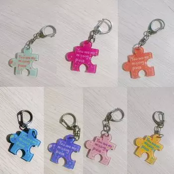 7 шт. стильный брелок-пазл модные акриловые подвески универсальные брелки очаровательные аксессуары для ключей и сумок