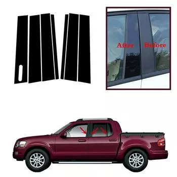 7 шт., стойки для стоек автомобиля, накладка на окно, наклейка на колонку BC, Стайлинг для Ford Explorer Sport Trac 2007-2010, внешние аксессуары