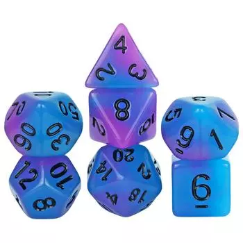 7 шт. светящихся многогранных кубиков D4-D20 DND Dice Set Digital Dice D4 D6 D8 D10 D% D12 D20 для ролевой игры TRPG orange yellow