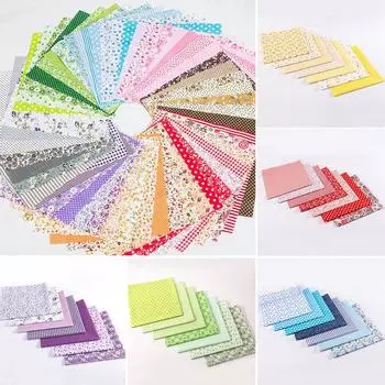 7 шт. Ткань для пэчворка с цветочным узором, напечатанная хлопковая ткань, чистый хлопок, цветочное пэчворк