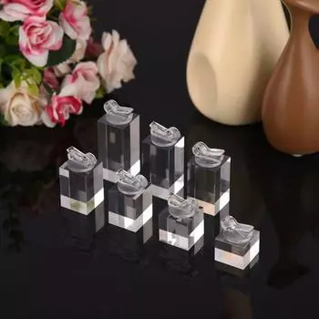 7 шт./упак. Разные прозрачные квадратные подставки для хранения украшений с кольцом на палец прозрачный