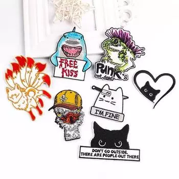 7 шт./упак. Вышитые нашивки с утюгом для одежды Термоклеевые нашивки