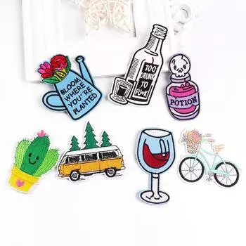 7 шт./упак. железная заплата для шитья одежды, вышитые нашивки для одежды