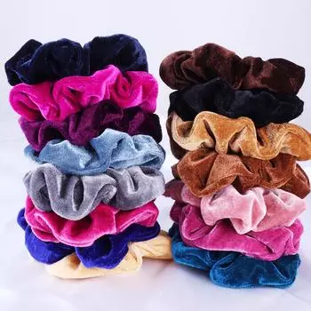 7 шт. Винтажные бархатные резинки для волос для женщин, девочек, эластичные резинки-бантики, блестящие держатели для хвостиков, мягкие резинки для волос, аксессуары для волос