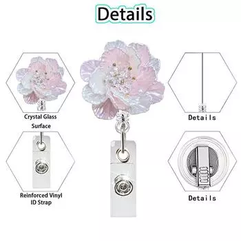 7 шт. выдвижной держатель для бейджа с прокруткой, принты, держатель для карточки медсестры, держатель для удостоверения личности врача-женщины, цепочка с зажимом 7PCS