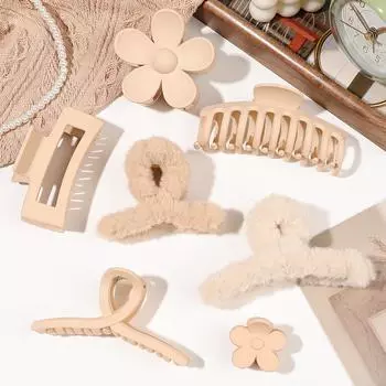 7 шт. заколок для волос для женщин, заколки-крабы с цветком для густых волос, нескользящие аксессуары для волос с несколькими стилями