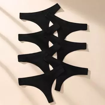 7 шт. Женские хлопковые стринги, трусики, полосатое нижнее белье, сексуальные трусики, черные трусики, мягкие стринги, большой размер, танга, женское нижнее белье XS&7Pcs