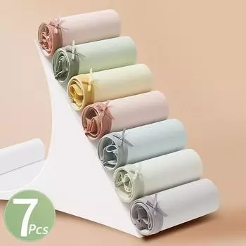 7 шт. женские трусики, дышащее хлопковое нижнее белье, однотонные трусики для девочек, сексуальные трусы с низкой талией, женское нижнее белье M&7pcs