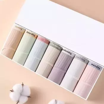 7 шт. женские трусики, хлопковое нижнее белье, недельные штаны, трусы для девочек, однотонные трусики, дышащие трусы, сексуальное женское белье с низкой талией M&7pcs