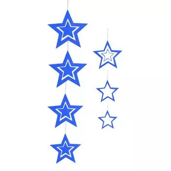 7 шт. Звездные украшения, полые подвесные звездные подвески, декоративные украшения для фестиваля активности озеро синий