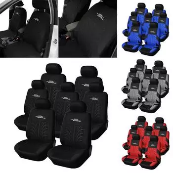 7 штук чехлов на передние сиденья автомобиля, универсальный тип, рисунок с рисунком шин, подходит для большинства автомобильных сидений