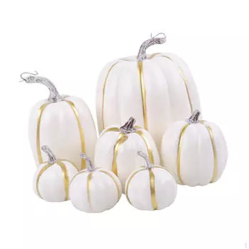 7 штук искусственных овощей, поддельные тыквы из пенопласта, мини-модель для моделирования White
