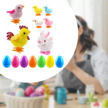 7 штук пасхальные заводные игрушки корзина наполнители яйца сундуки сокровищ для