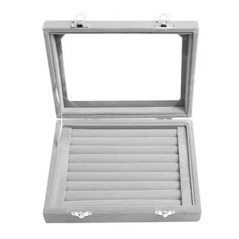7 слотов бархатные кольца для ювелирных изделий дисплей лоток для хранения серег коробка для хранения ювелирных изделий
