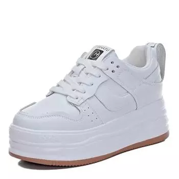 7 см натуральная кожа женская повседневная обувь на платформе балетки кроссовки женская летняя обувь дышащая осенняя прогулочная обувь 34 белый